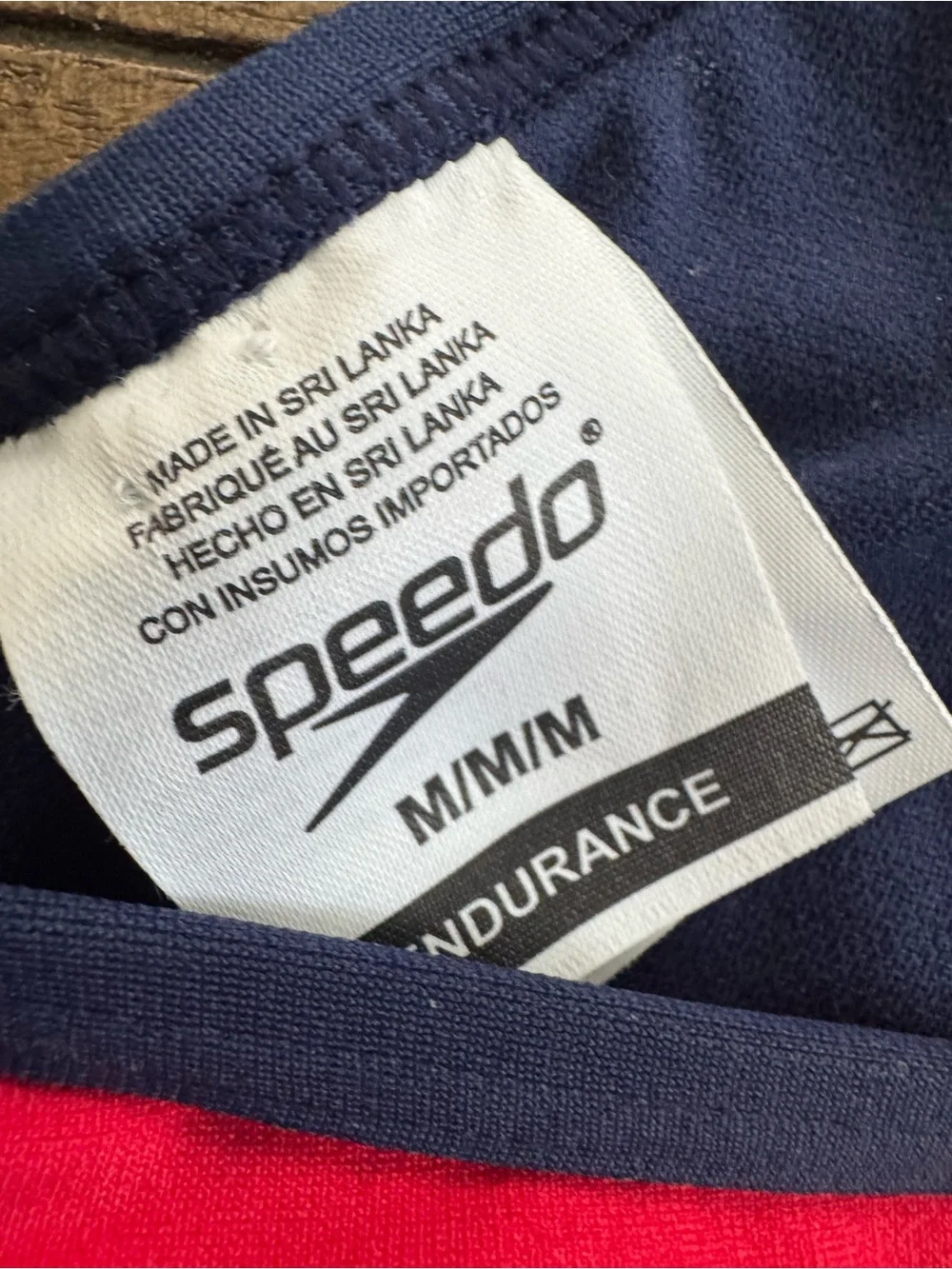 SPEEDO Red "GUARD" Lifeguard Swim Top with Navy Trim - Picture 4 of 6